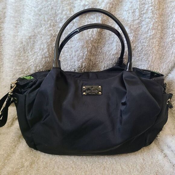 Kate Spade New York Stevie Black Nylon‎ Diaper Bag with changing pad - Picture 1 of 11